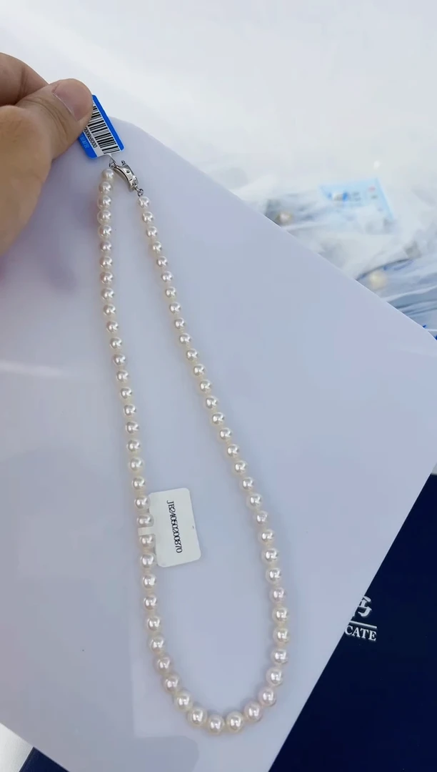 【闪购商品】淡水珍珠DA银S925镶嵌ZZ  白珠项链带大证6  ss120