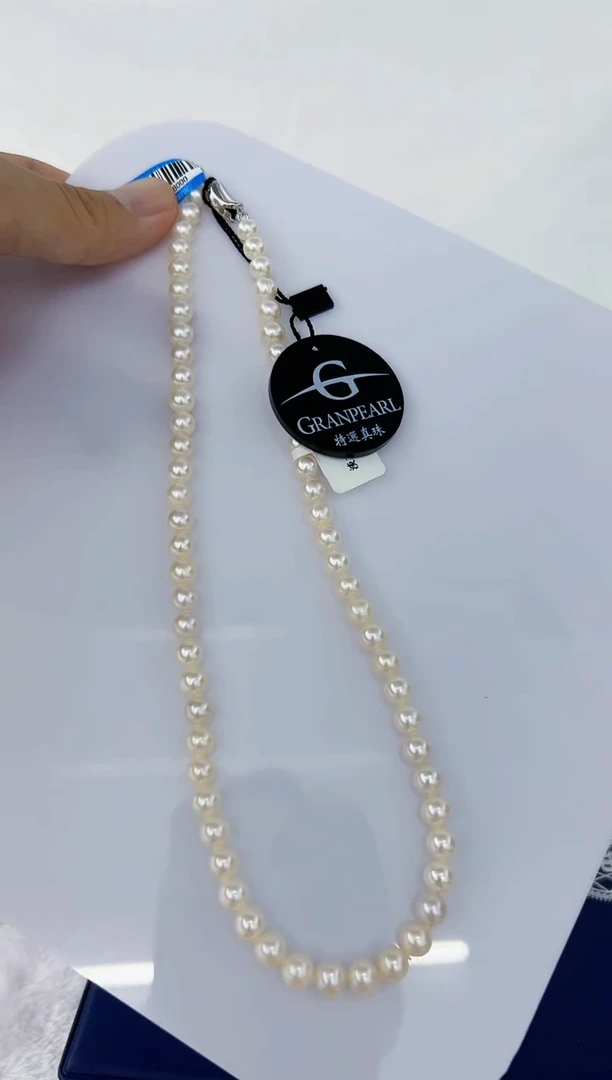 【闪购商品】淡水珍珠DA银S925镶嵌ZZ 白珠项链带大证6 ss120