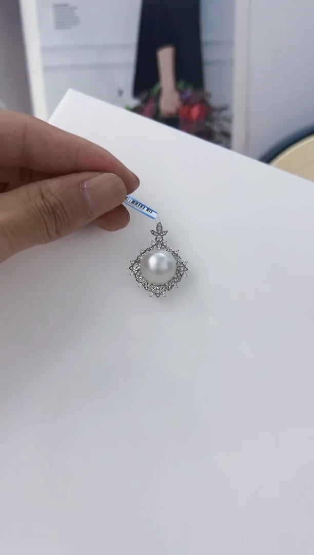【闪购商品】海水珍珠DA银S925镶嵌LL   V2082澳白吊坠14