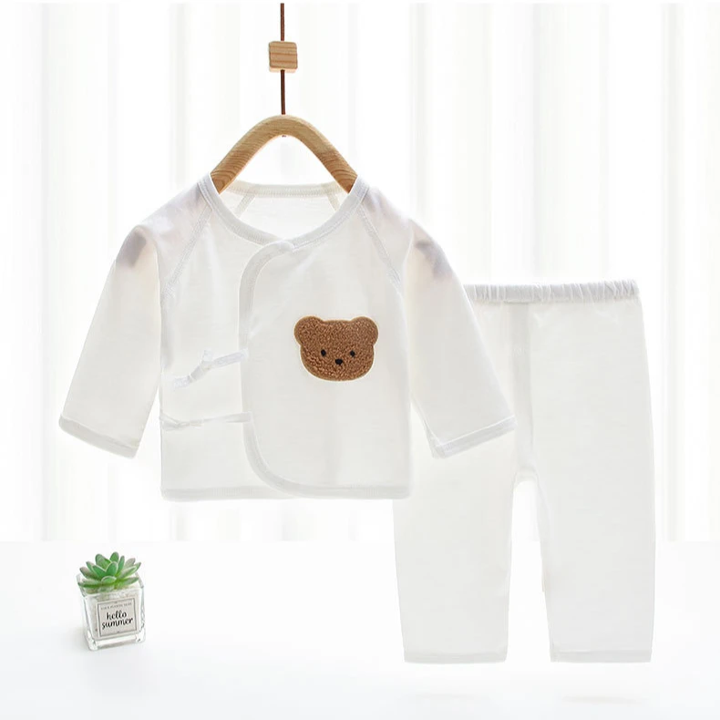 新生儿纯棉套装初生婴儿衣服0-3-6个月宝宝上下两件套睡衣空调服