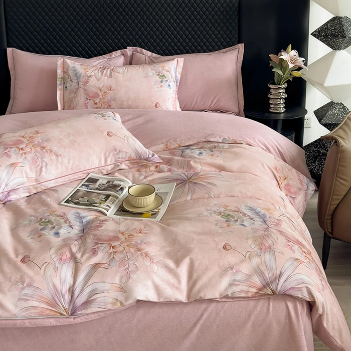 【2025初春新款】100支新疆长绒棉加厚数码印花陶瓷磨毛四件套轻奢