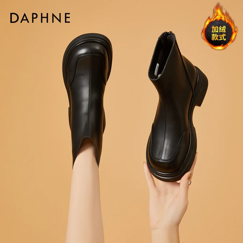 达芙妮切尔西靴爆款厚底短靴女2025爆款秋冬单靴复古时尚靴子百搭
