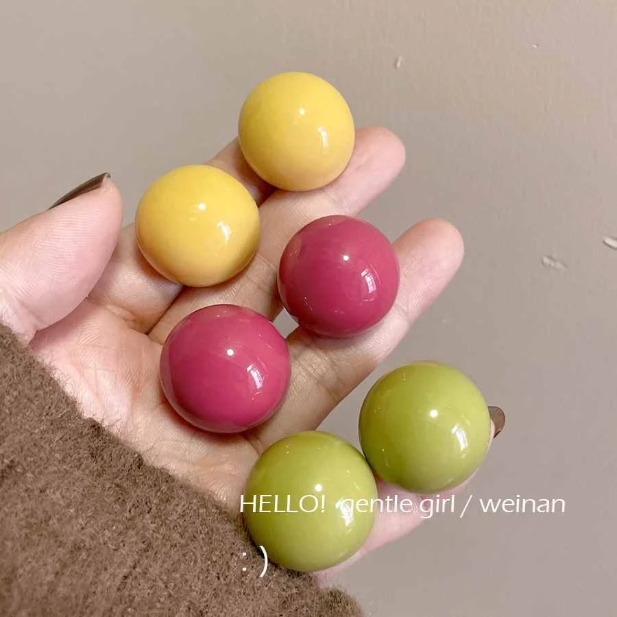 合金耳饰 耳夹无耳洞耳钉很好看彩豆豆夸张多巴胺耳环少女感耳饰