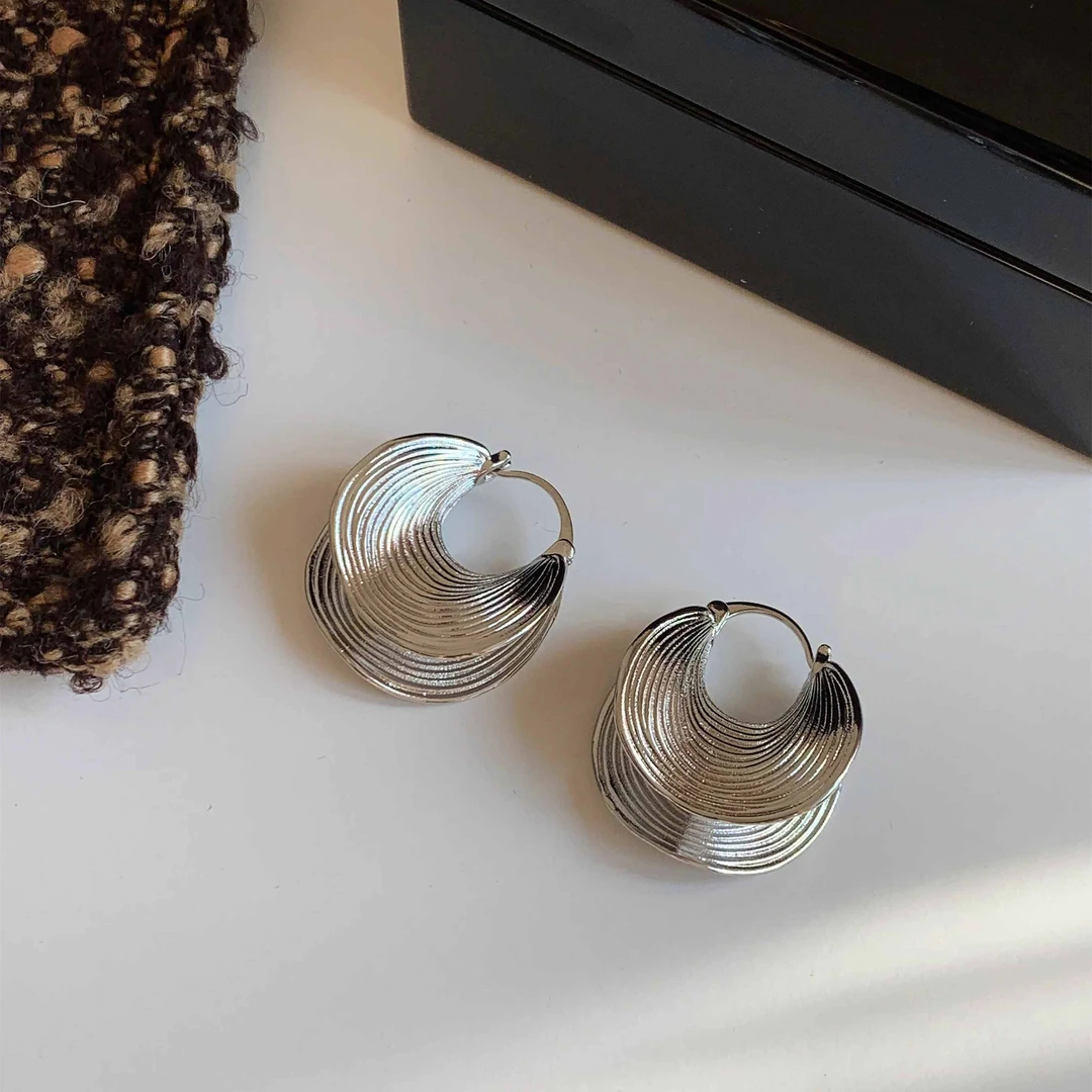 合金耳饰 「迷失银河」韩风ins小众设计港风复古不规则条纹大耳环