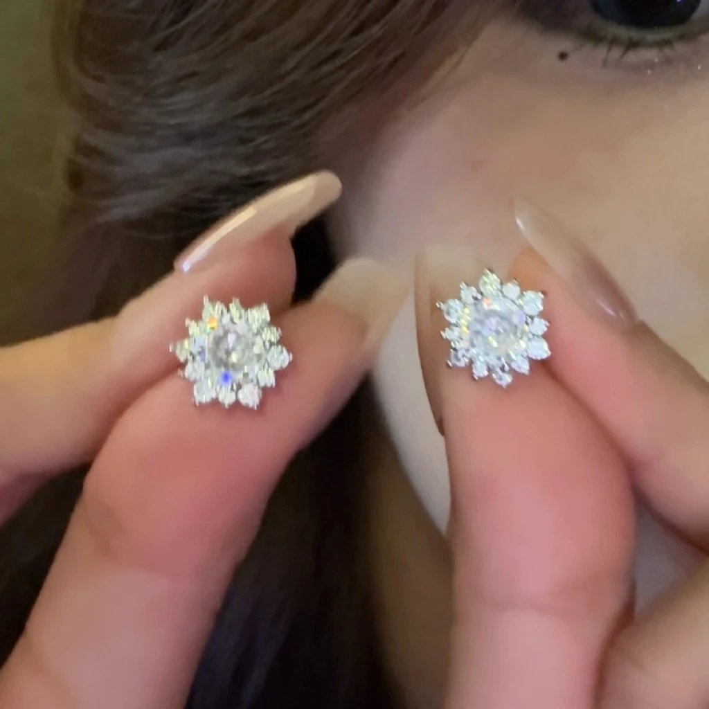 合金耳饰  「爆闪3.0」耳夹耳钉无耳洞水钻锆石耳环高级感精致耳饰