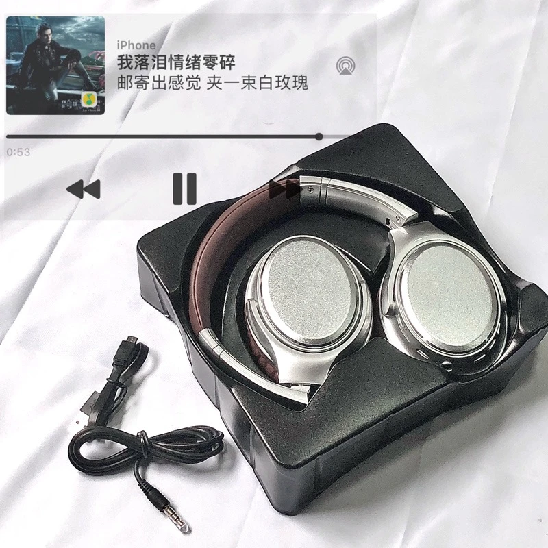 冰韵iCE Air2原创美式复古银色耳机头戴式降噪无线蓝牙便携耳机穿