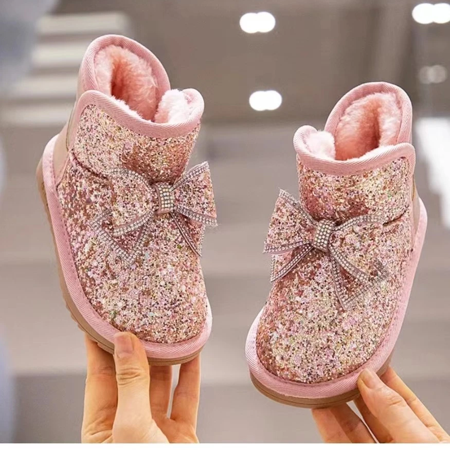 朵美巴拉巴拉宝宝雪地靴冬季加绒大棉鞋儿童棉靴加厚保暖防滑冬鞋