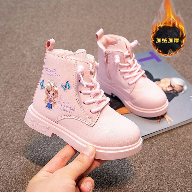 朵美巴拉巴拉宝宝女童马丁靴冬季新款童鞋保暖儿童靴子加绒加厚