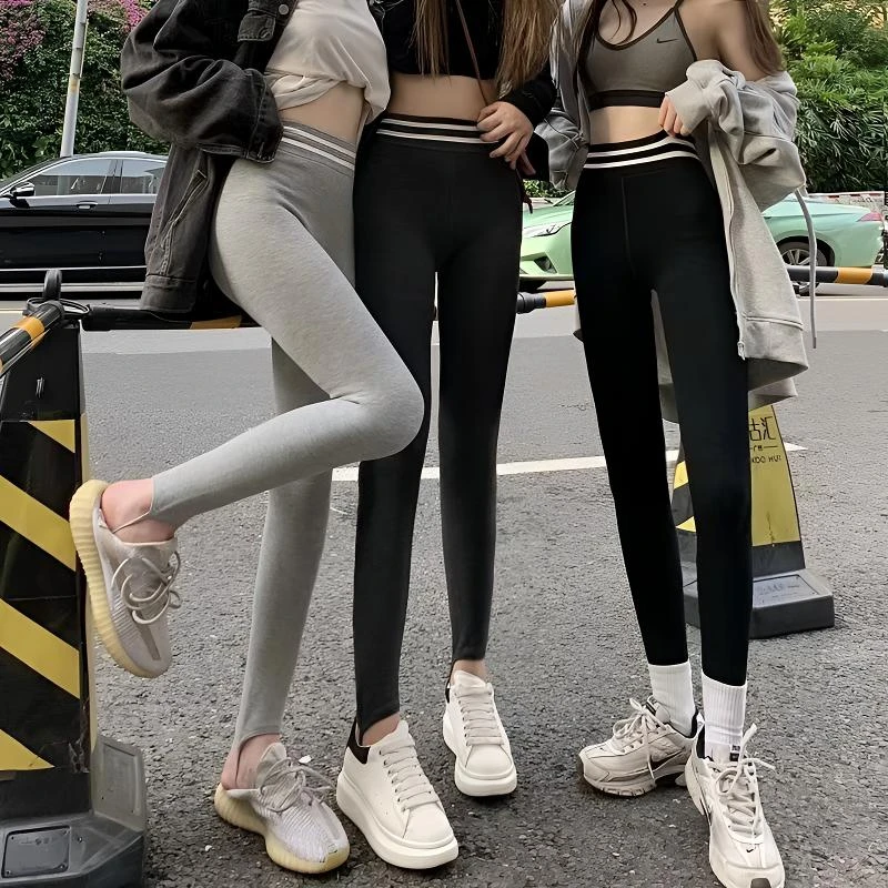 打底裤女秋冬加绒瑜伽裤可外穿弹力保暖骑行一体裤