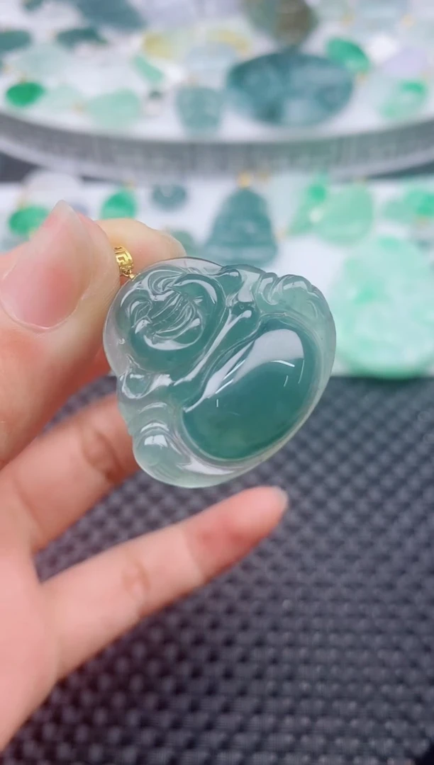 【闪购商品】翡翠颈饰18K金镶嵌佛公200