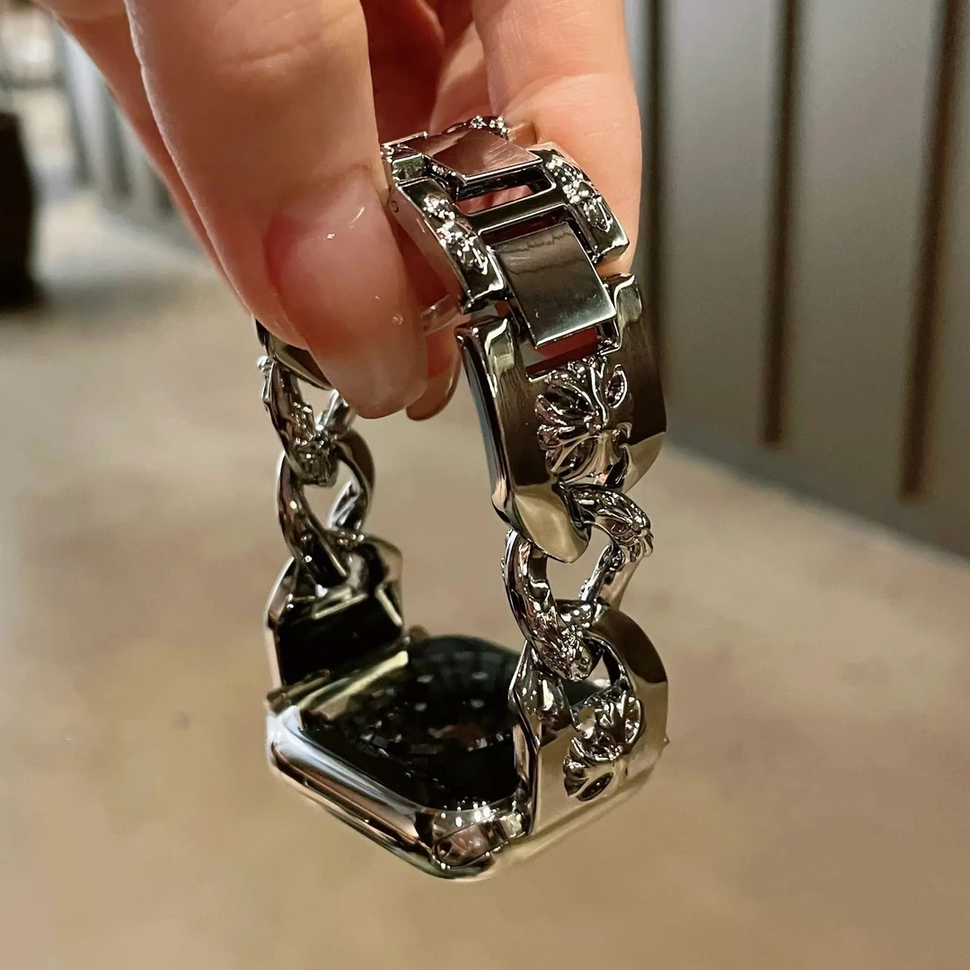 新款克罗心锌合金珠宝扣链条表带适用小米9pro/8pro/华为FIT3表带