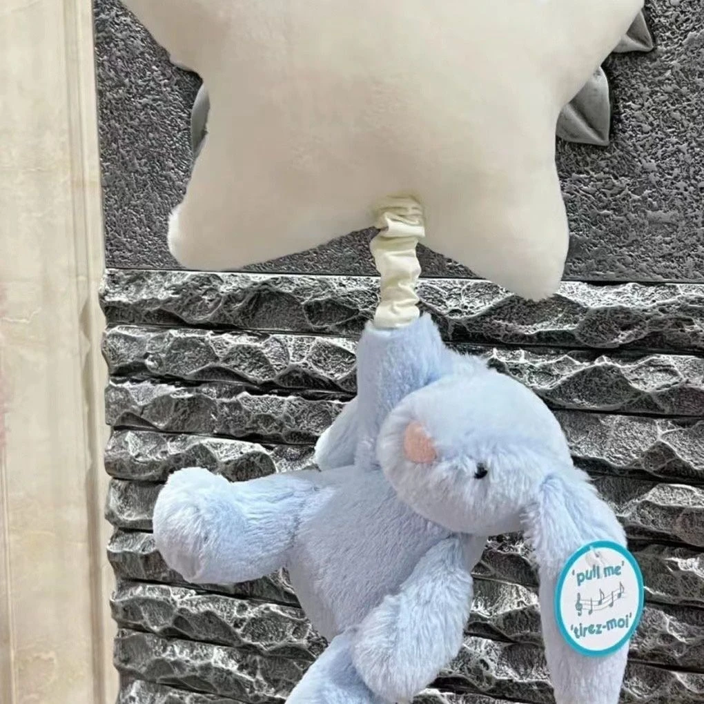 可爱毛绒兔子八音盒星星邦尼兔小兔子八音盒拉铃音乐盒 毛绒 玩具