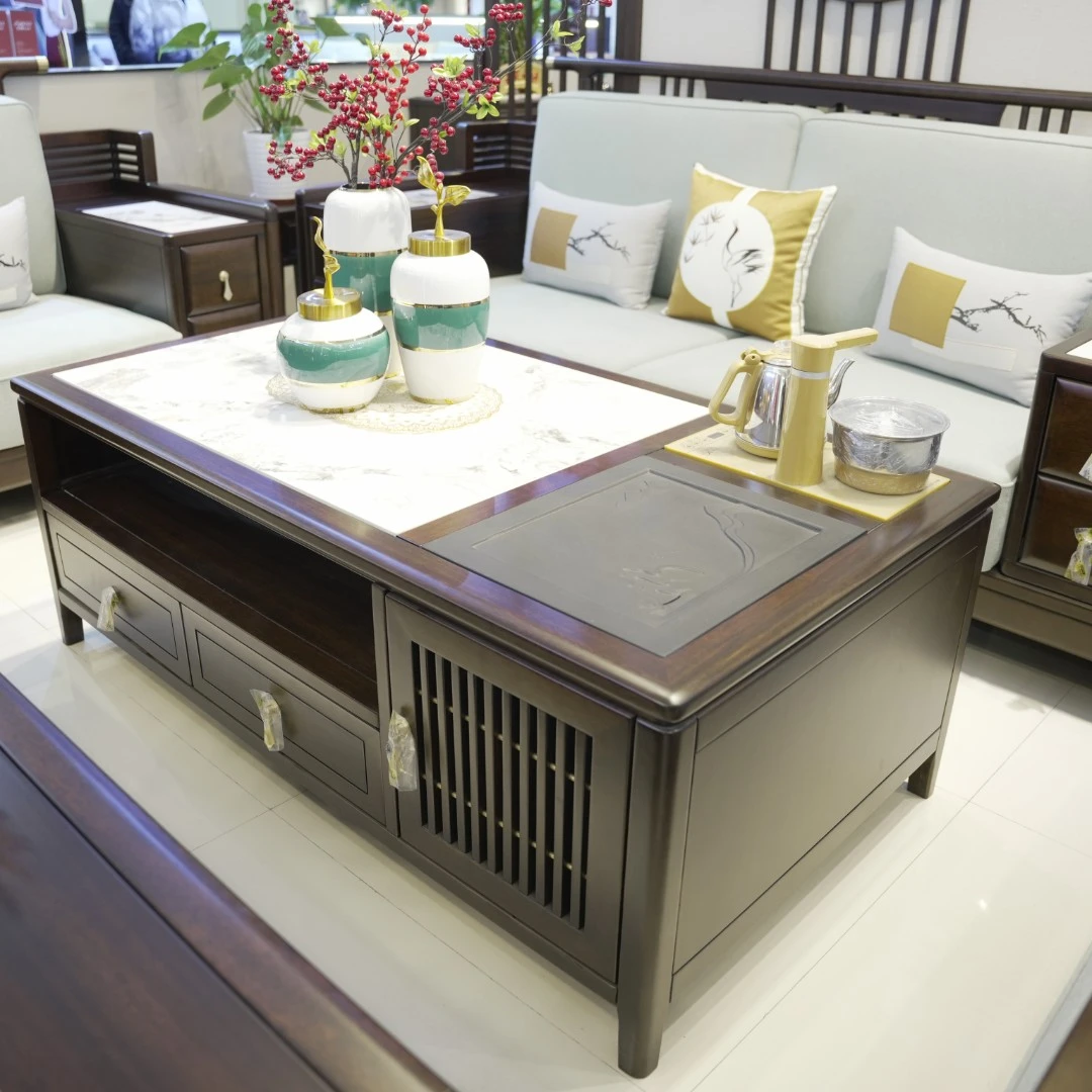 宏邦实木/新中式实木多功能茶几别墅客厅酒店家用实木茶几/809#