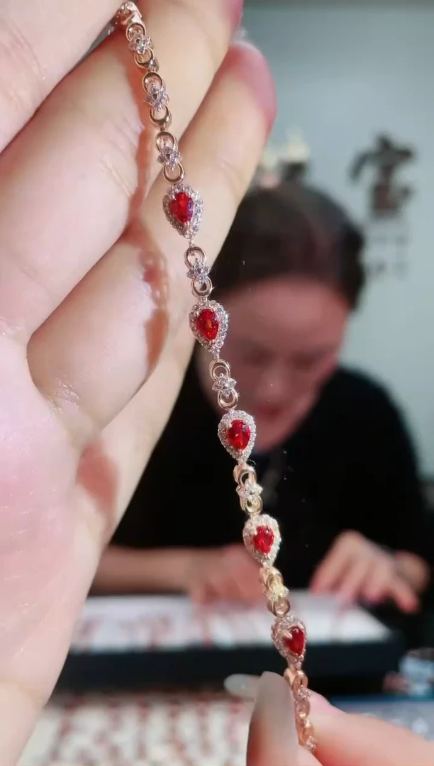 【闪购商品】彩色蓝宝石手链银S925镶嵌1