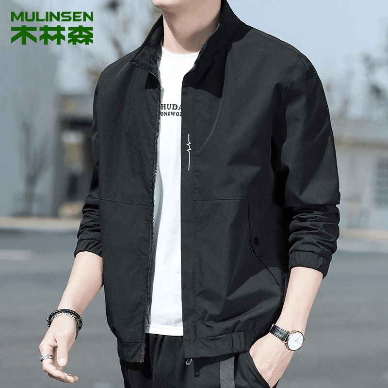 【下】立领夹克男外套2025春秋新款潮流痞帅休闲简约商务外衣男装