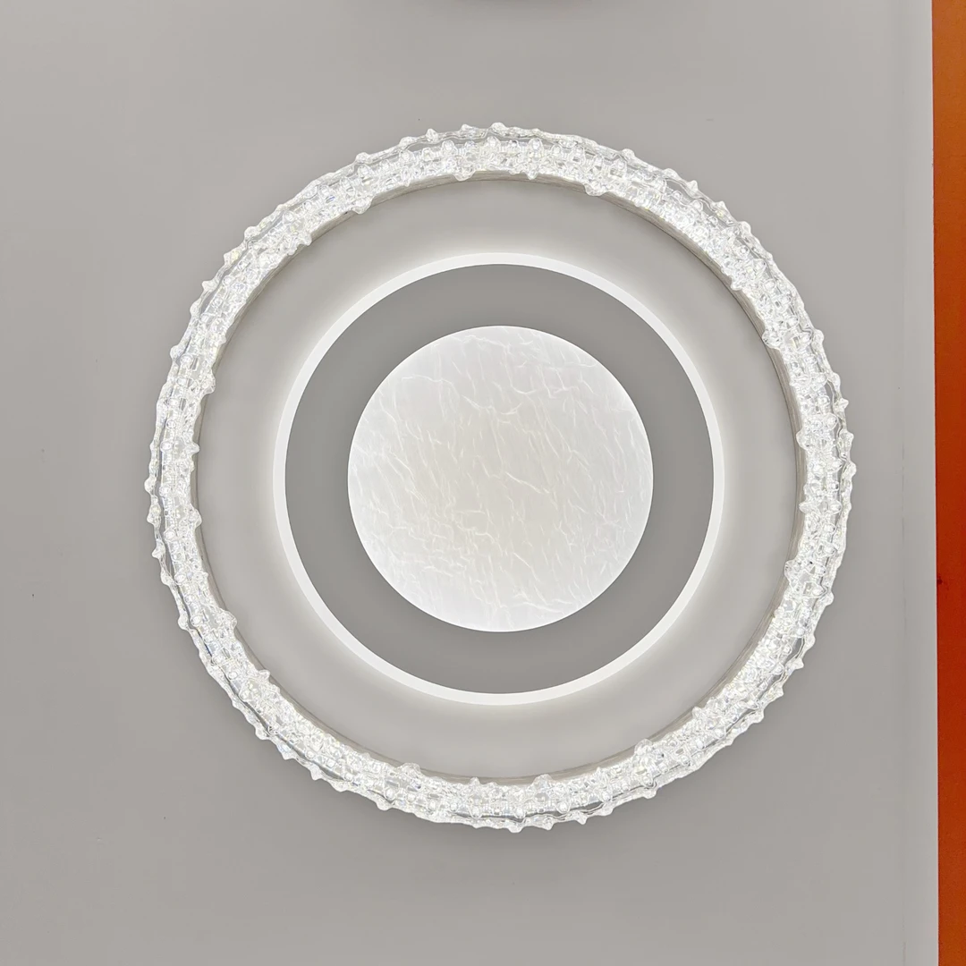 LED冰雕亚克力全光谱光源主次卧吸顶灯简约房间轻奢家用圆形灯