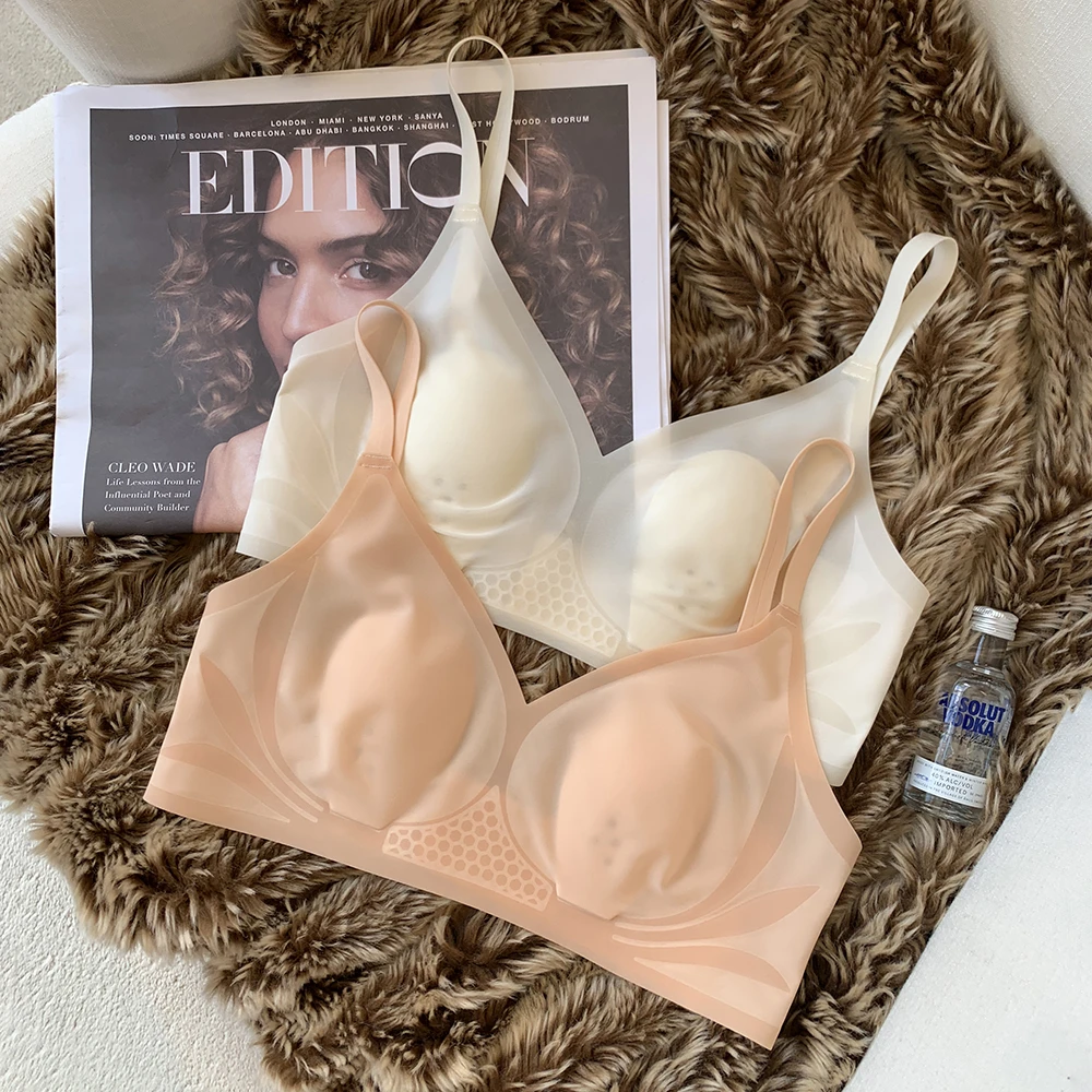 提未苏无痕内衣女超薄款大胸显小胸收副乳防下垂无钢圈透气文胸罩