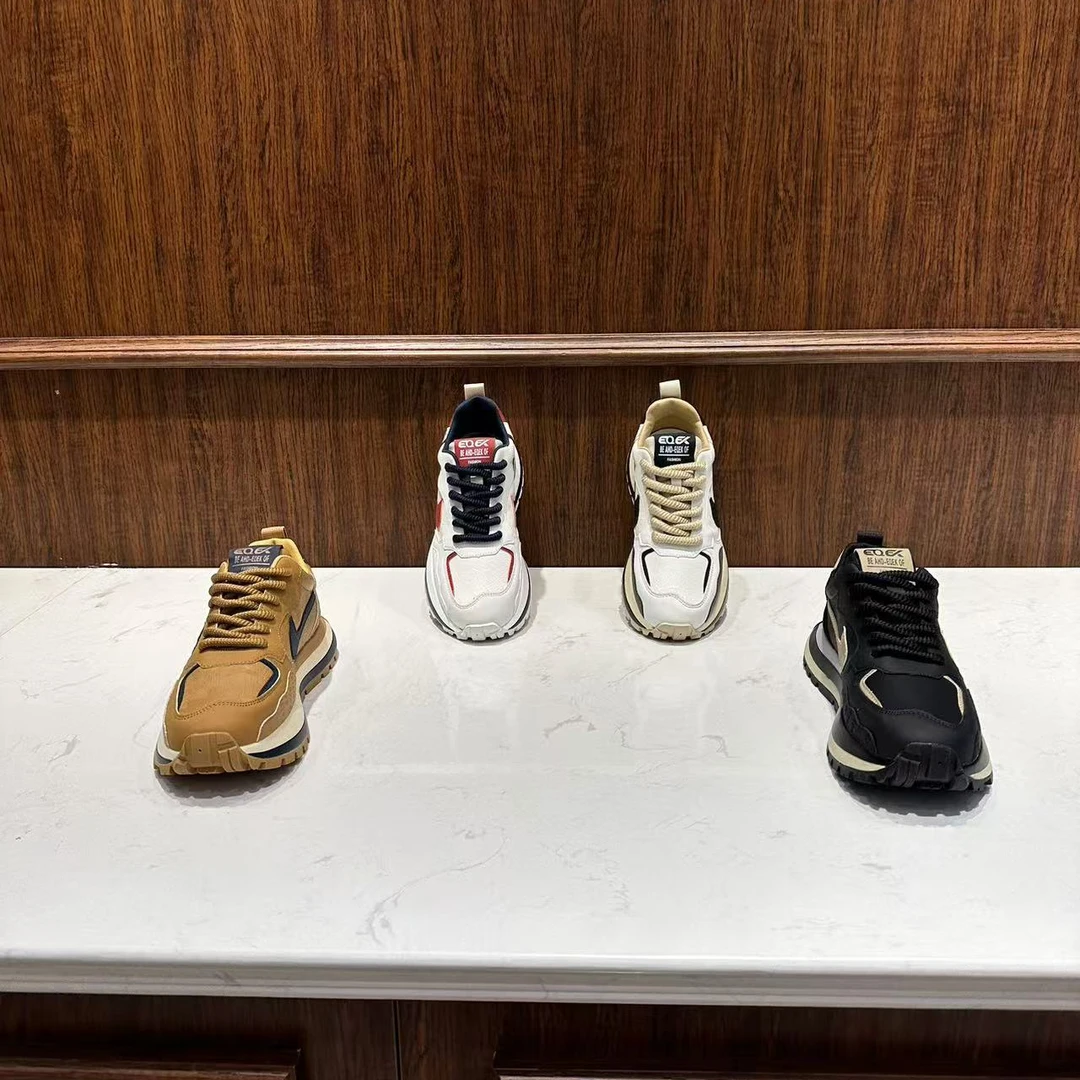 2024秋冬新款单棉同款广州时尚休闲鞋增高厚底男士百搭韩版老爹鞋