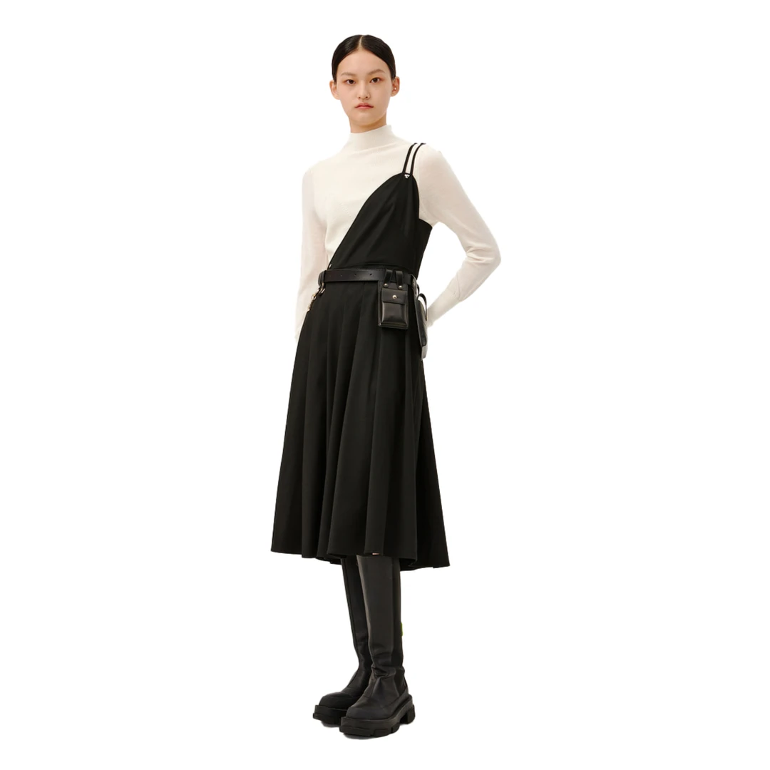 舒适时尚百搭夏季连衣裙日常小众复古气质黑色