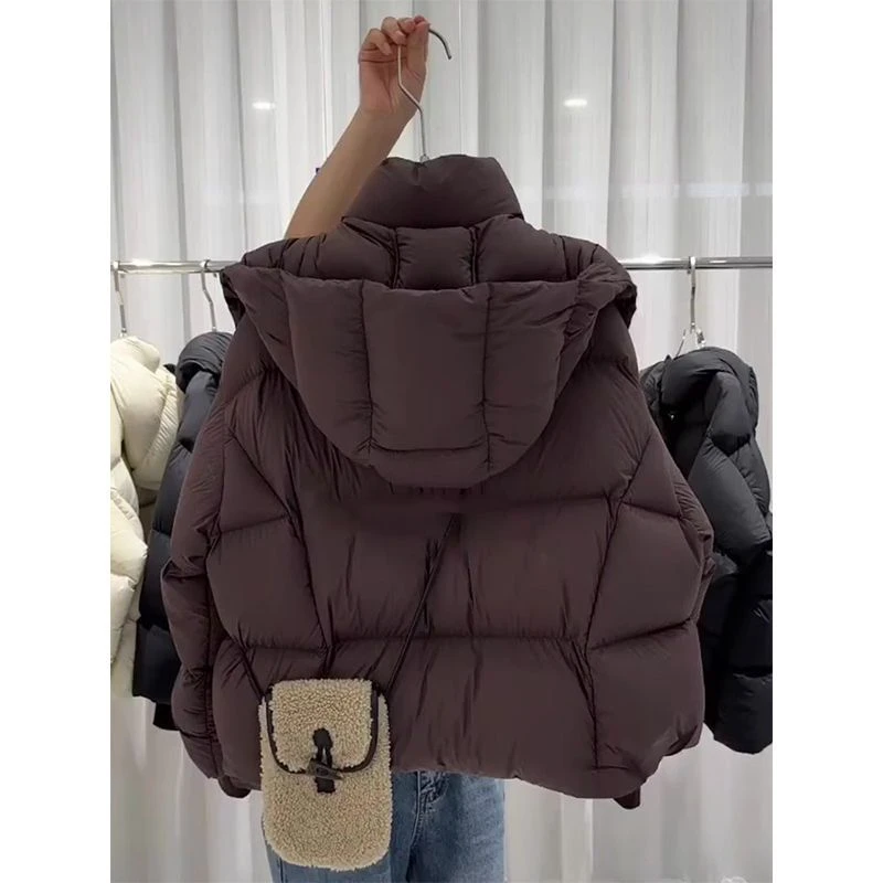 波司断码冬季咖色连帽面包服羽绒服冬季新款女装高级感超好看小个