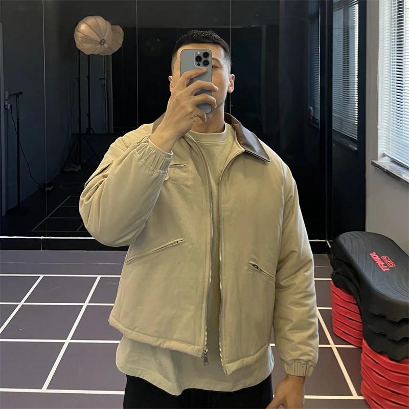 irontrap新款日系工装棉服加厚保暖棉衣夹克外套短款男士棉袄冬季