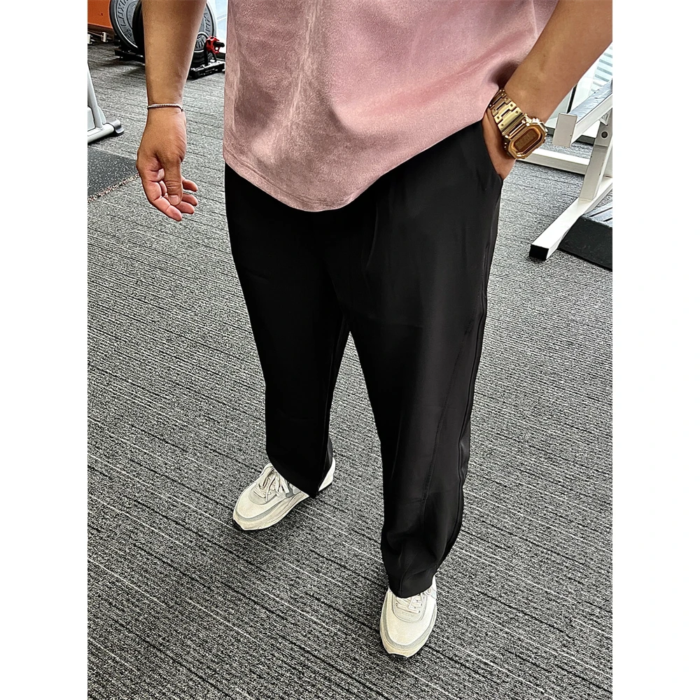 irontrap运动长裤男冰丝速干宽松直筒阔腿健身深蹲薄款弹力裤秋季