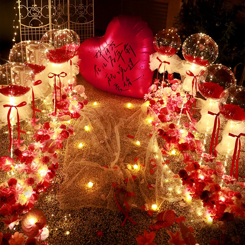 情人节求婚布置室内气球跨年表白网红波波球浪漫透明生日场景装饰