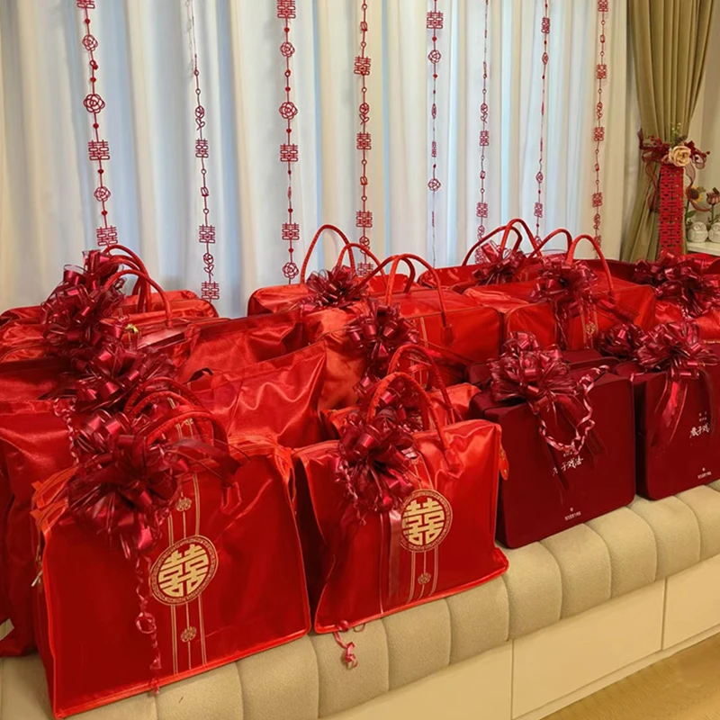 结婚被子嫁妆陪嫁拉花装饰婚礼农村用品大全婚车车队彩带客厅布置