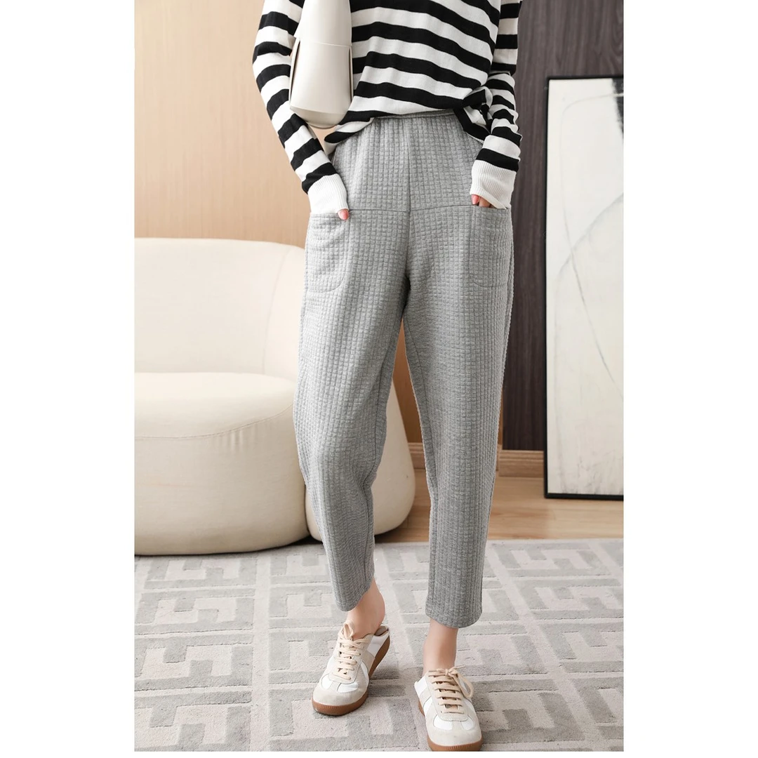 记忆华夫格 75棉 萝卜裤