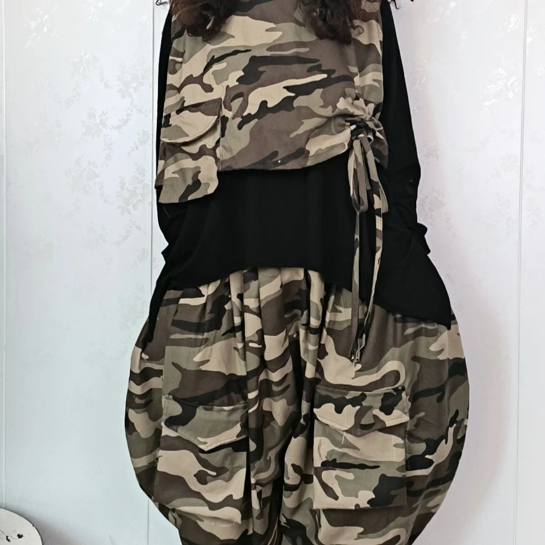 2023款，棉麻水洗棉秋季花色时尚个性超酷套装休闲宽松百搭