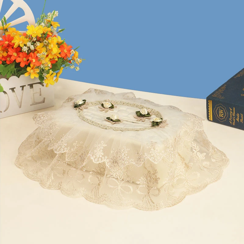 欧式抽纸包纸巾套纸巾袋车载纸巾盒蕾丝布艺客厅钉珠刺绣收纳包