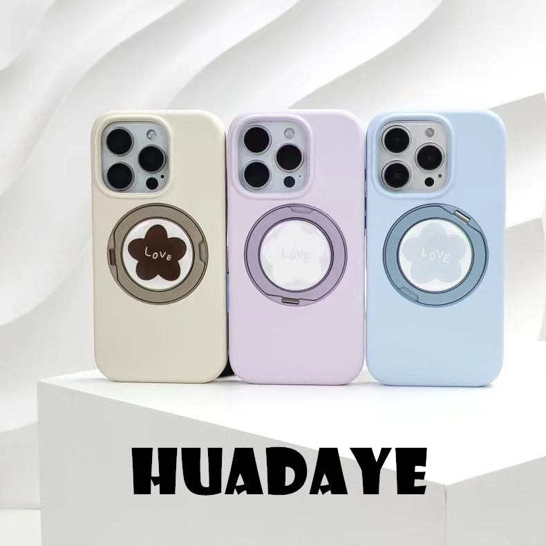 真液态【3.0版本360°磁吸旋转支架一朵小花花】iPhone13-16PM手机壳