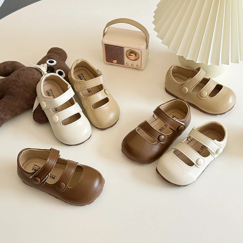 21-30女童休闲小皮鞋春秋新款浅口女童软底时尚儿童公主单鞋201