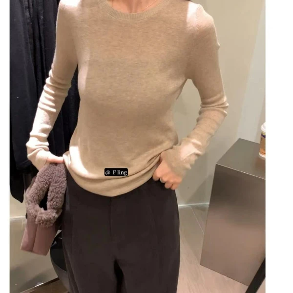 【芳龄F.LING】 星语  简约时尚百搭长袖针织打底毛衣FL0433