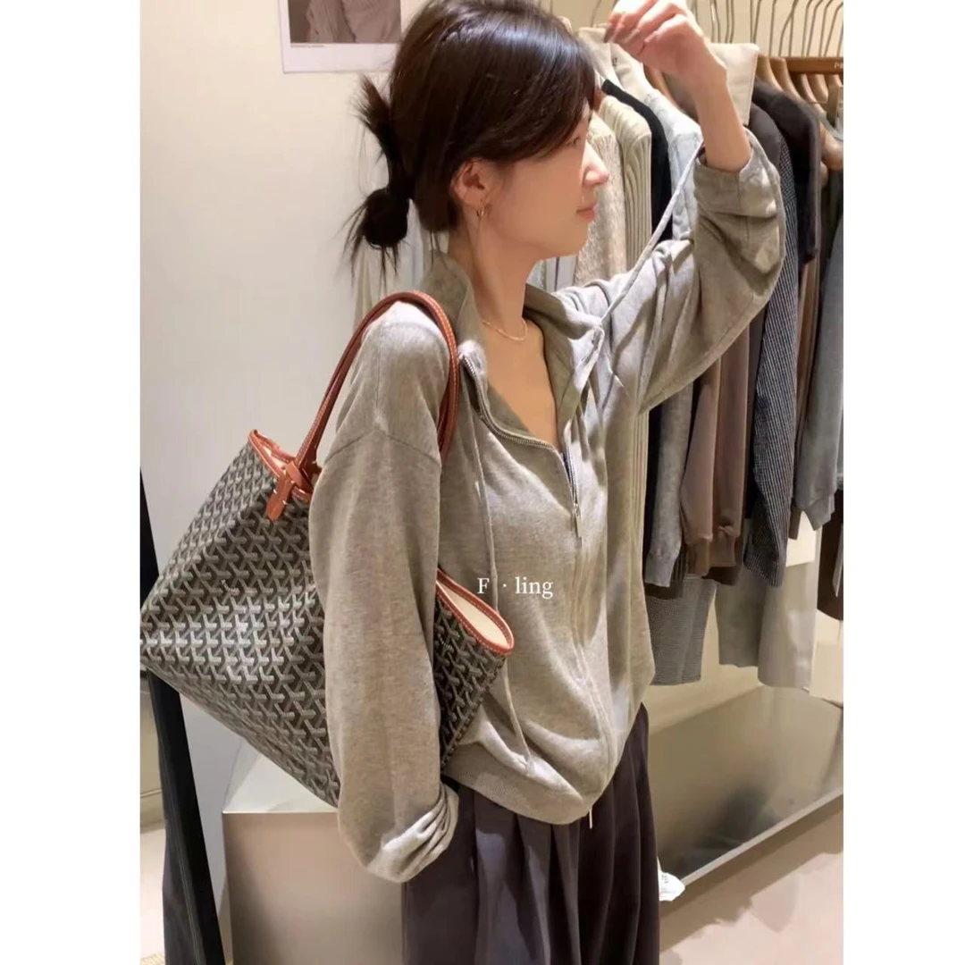 【芳龄F.LING】秋诗长袖针织开衫时尚纯色百搭休闲ins秋冬FL0352