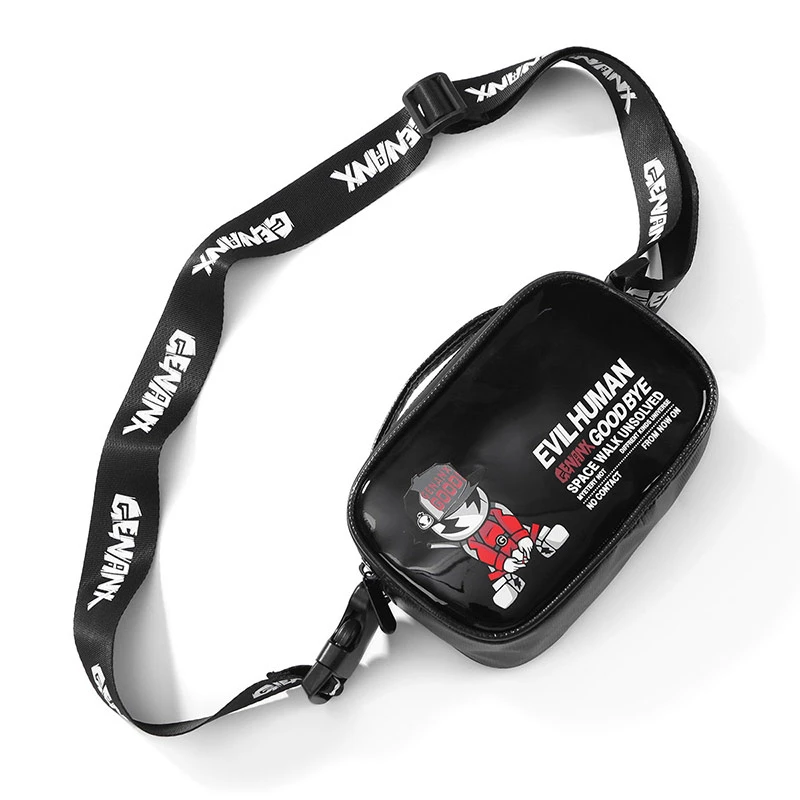 GENANX闪电潮牌手提包包卡通字母印花休闲尼龙插扣斜挎包 TK096