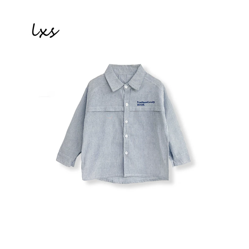 童装儿童春秋韩版男童宽松时尚百搭帅气休闲长袖翻领衬衫外套Q033