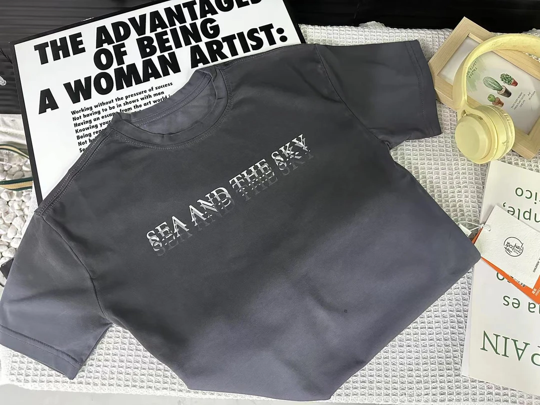 舅舅童装儿童夏季韩版吊染渐变时尚百搭潮流宽松短袖T恤 C62171