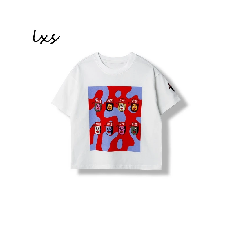 舅舅严选童装夏季款韩版白色百搭潮流时尚宽松圆领C88186夏日穿搭