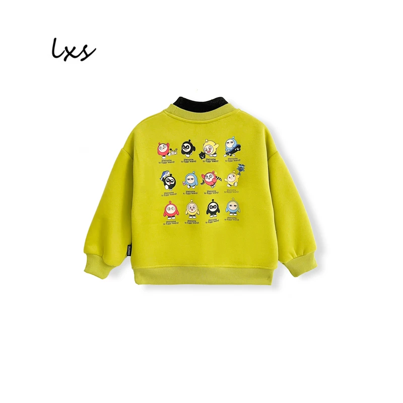 舅舅严选童装冬款加绒韩版百搭休闲潮流长袖儿童圆领套头卫衣Q268