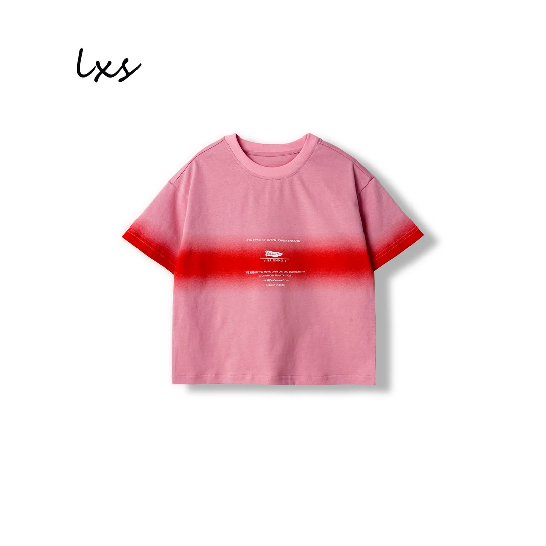 舅舅严选童装儿童夏针织纯棉百搭渐变扎染潮流时尚圆领短袖C88233