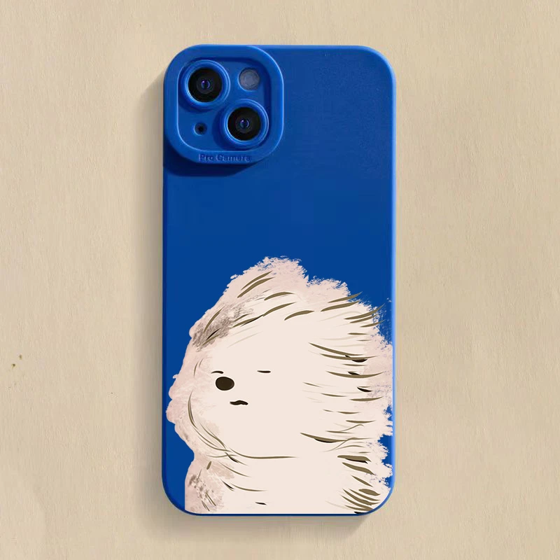 257线条小狗苹果iPhone11瞳眼适用15手机壳14promax全包13高级12