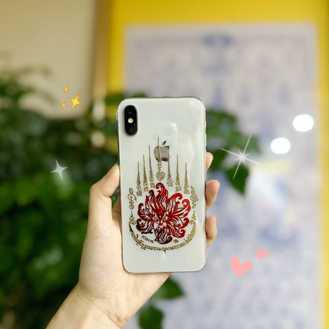 九尾姐姐 创意手机金属贴通用 背胶撕下使用