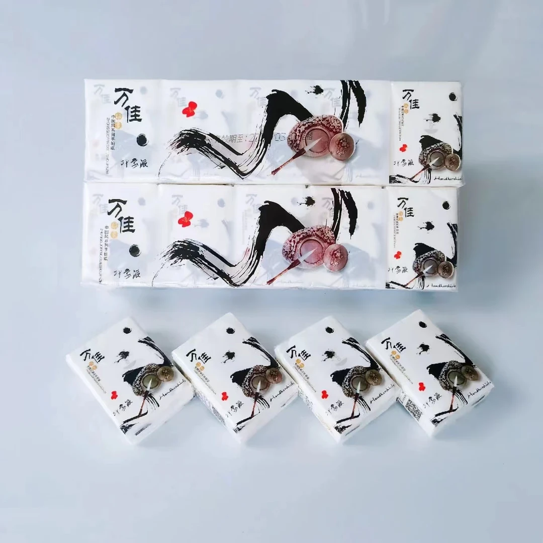 万佳复古手帕纸功能大号便携方形手工蝴蝶清新10包家用贴身加厚