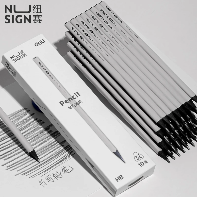 【小灰杆】得力纽赛黑木铅笔三角杆铅笔小学生专用书写2B/HB铅笔