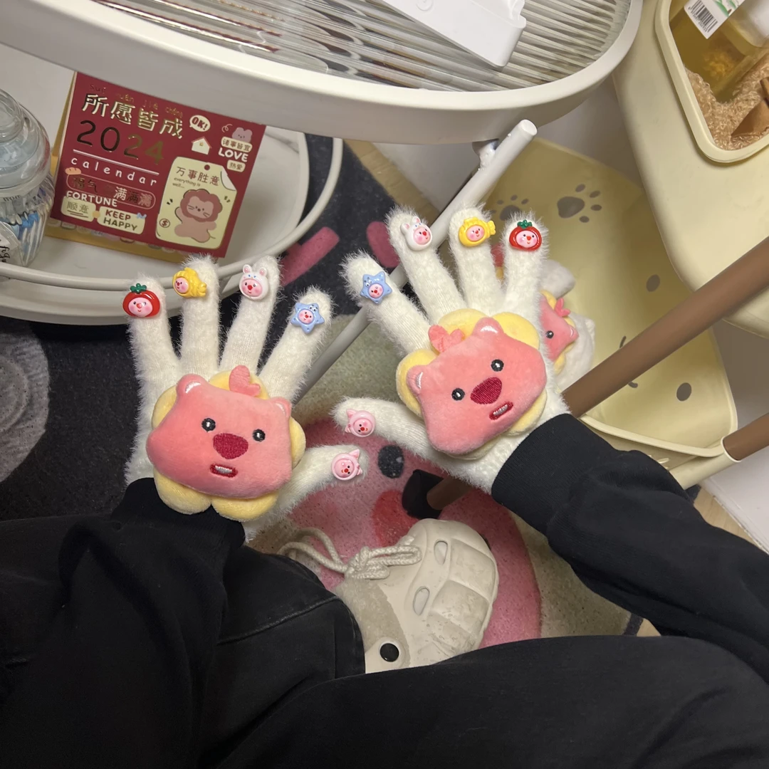 可爱太阳花小海狸玩偶手套diy材料包礼物手套圣诞礼物送女生男生