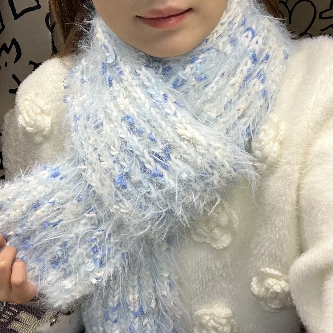 彩虹手工编织渐变围巾diy材料包生日礼物送女生男生闺蜜