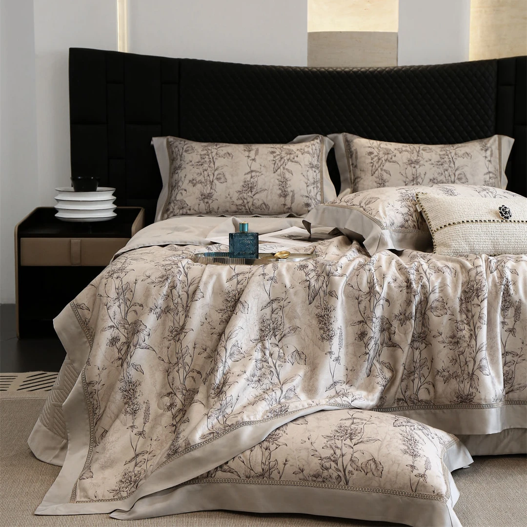 【qeeboo】章余哥-【一花一见】天丝夏凉被床盖款四件套