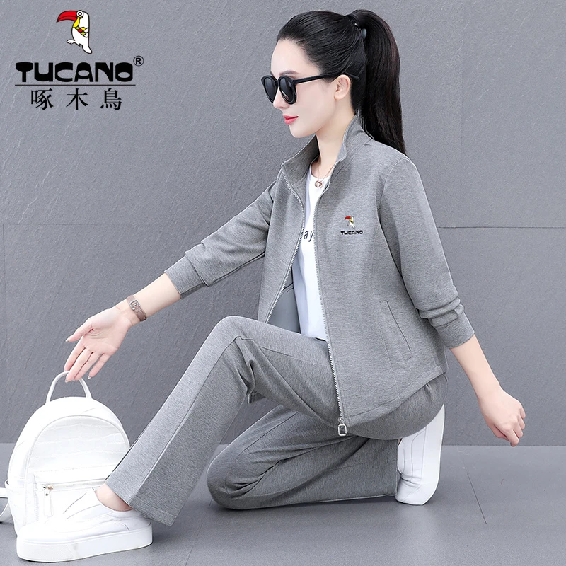 三件套休闲运动服女春秋2024年韩版新款时尚宽松显瘦时尚开衫套装