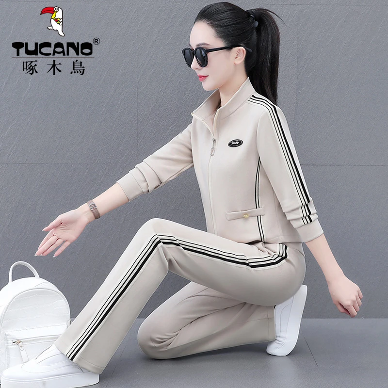 【官方】2024新款时尚休闲运动套装女洋气减龄春秋显瘦卫衣两件套